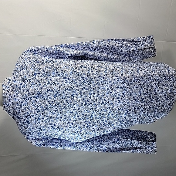 🔥3/$25 Kilburne Finch shirt - Men's Large Paisley blue/white/Navy Shirt - Picture 6 of 8